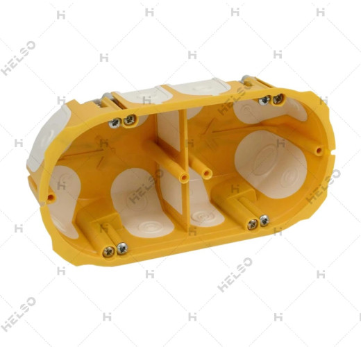 Paskirstymo dėžutė KPL64-50/2LD 2vietė į gipso kartono sieną, su membranomis, geltona -30%