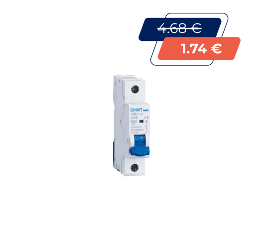 Jungiklis automatinis 1P C 16A 6kA - CHINT NB1-63 180280 NB1631NC16A